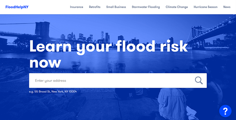 Screenshot from FloodHelpNY website homepage